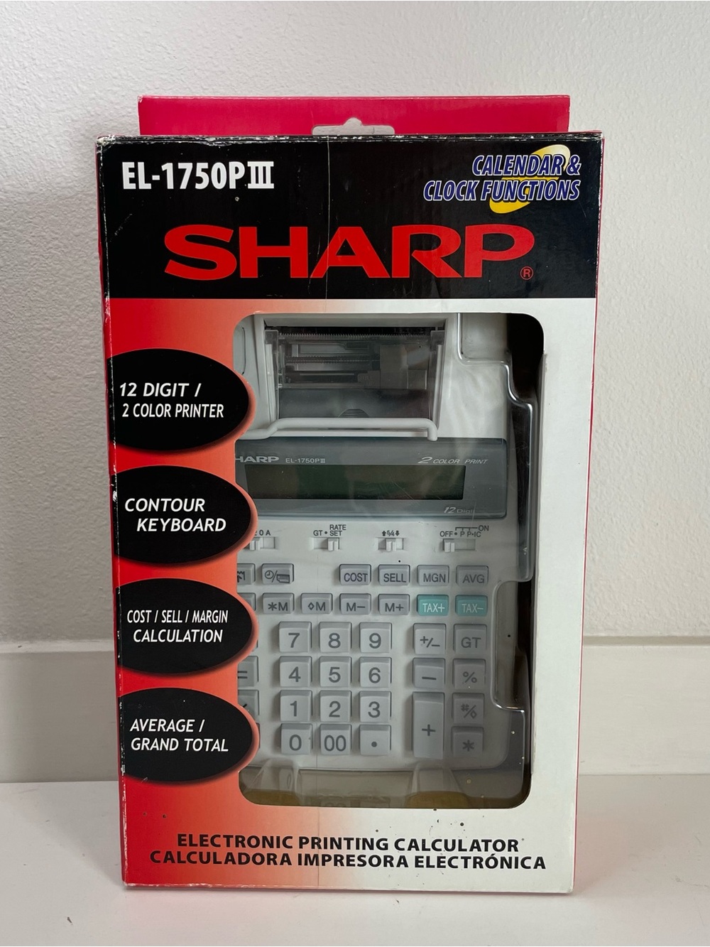 NEW Sharp Model EL-1750 III Printing Calculator 12 Digit 2 Color Printer